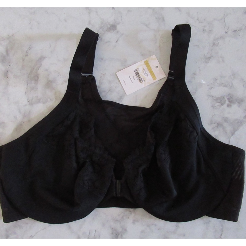 New Delimira Bra 36D Black Lace Posture Front Closure Underwire W717
